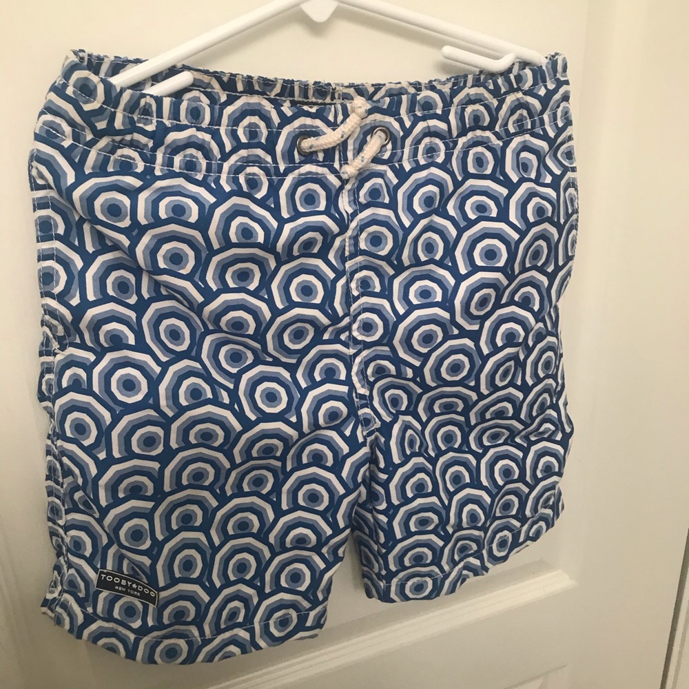 Toobydoo navy swirl design swim trunks